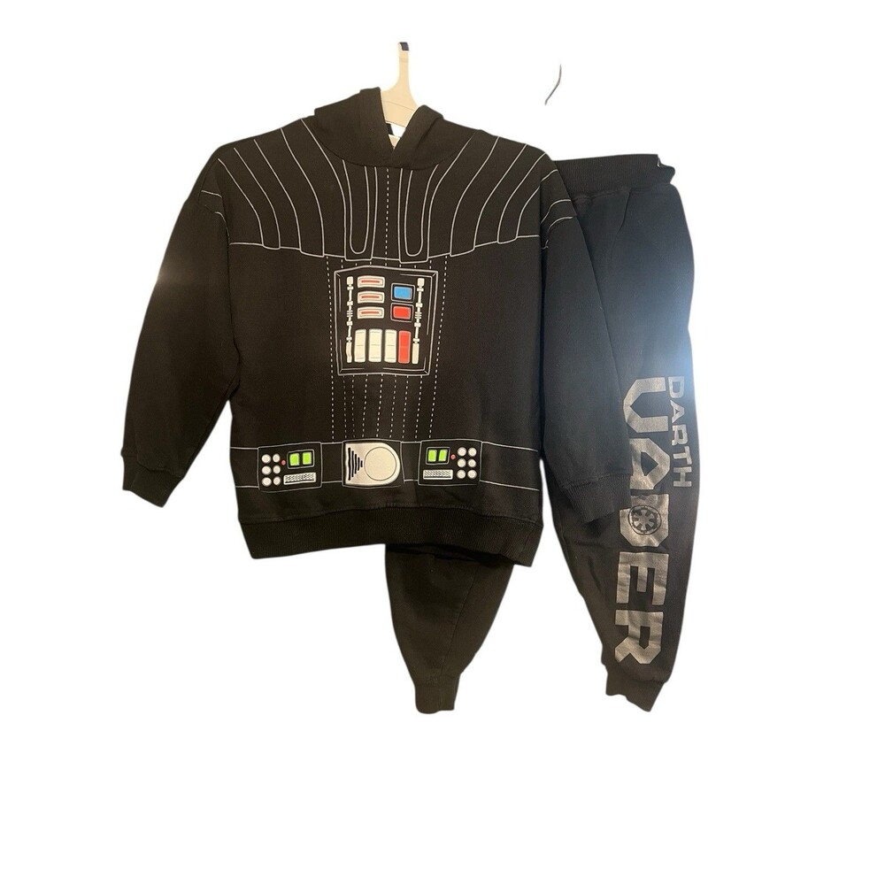 Boys Star Wars Hoodie & Jogger Set - DARTH VADER - Fleece Pullover & Pants 7/8